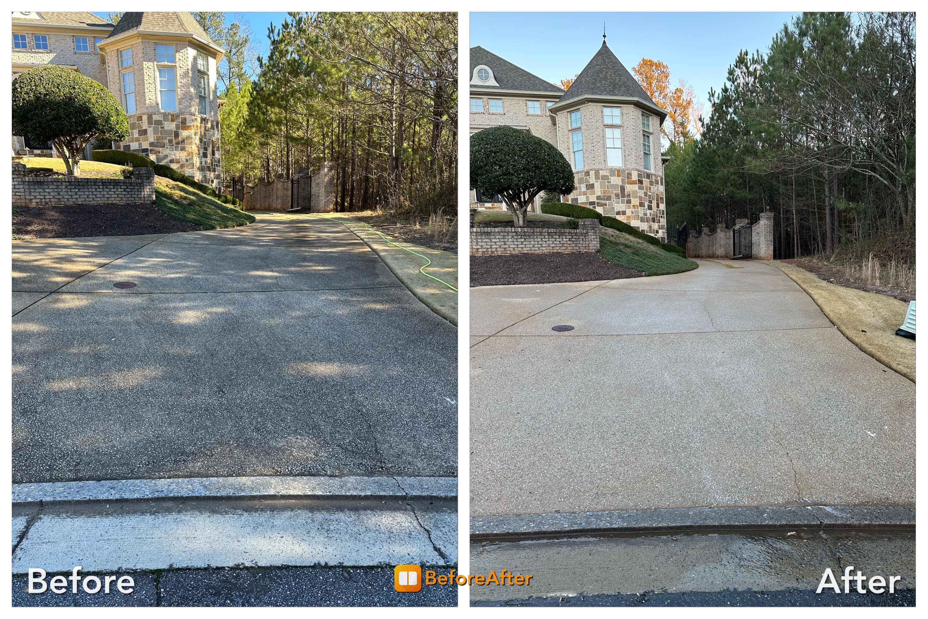 Pressure Washed Driveway